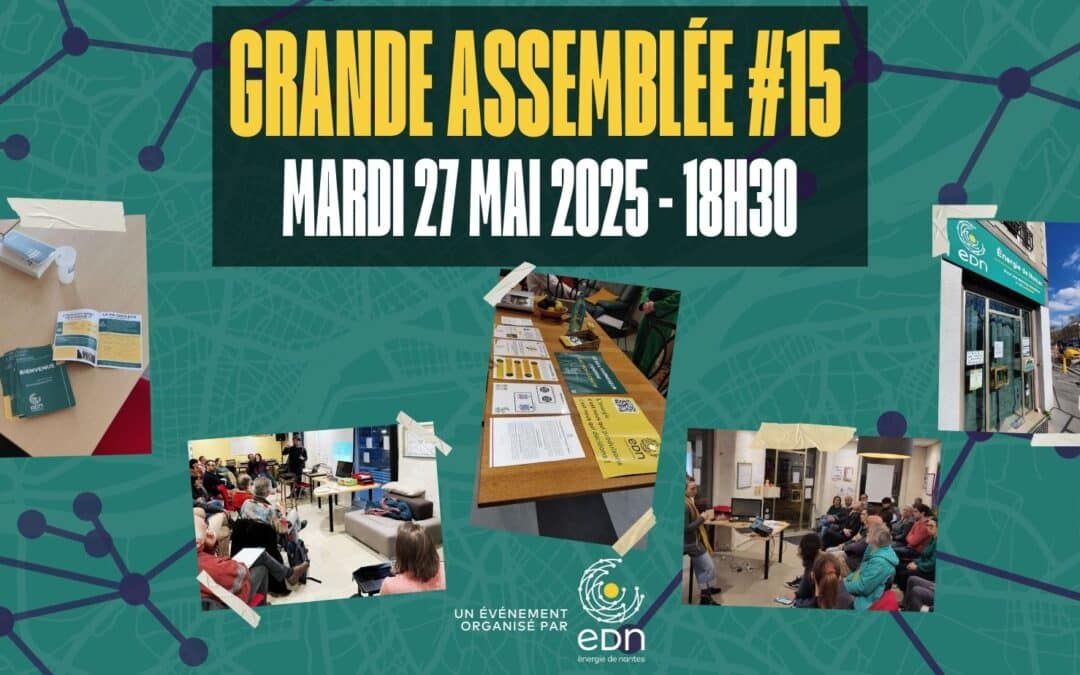 Plusieurs photos donnent à voir le déroulement d'une Grande Assemblée. Un audience attentive, des flyers et affiches et la devanture du local
